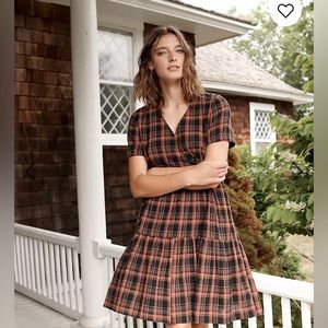 Madewell Plaid Faux Wrap Dress Size Small